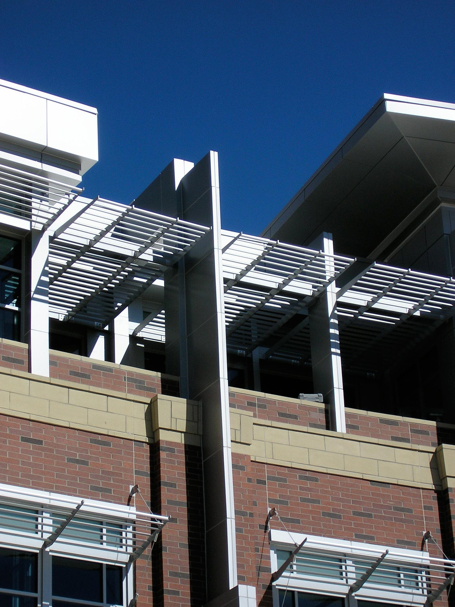 Shading devices at southwest terrace